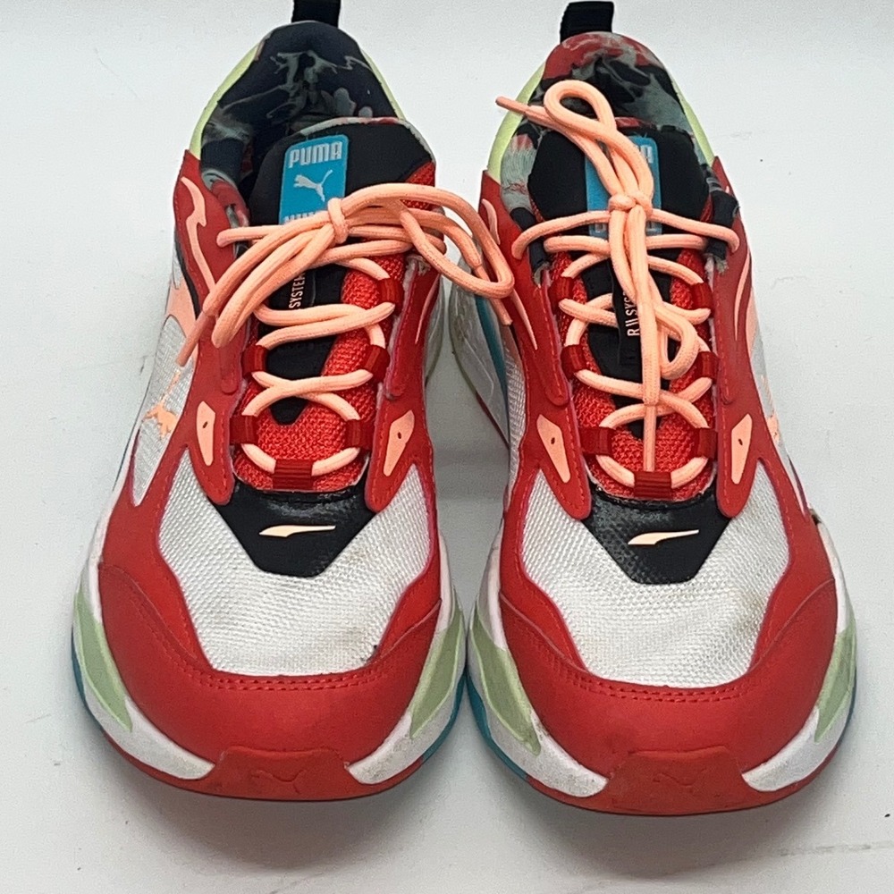Puma RS-Z System Women's Sneakers Red White Floral Accents Size 10